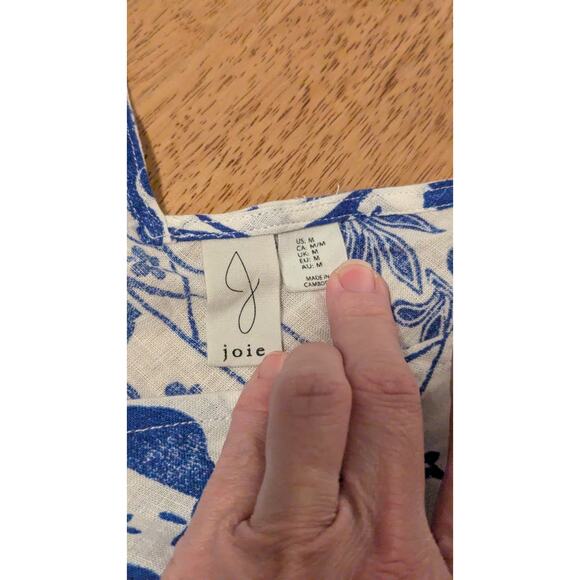 Joie Women’s Blue White Floral 100% Linen Dress And Drawstring Top NWT - Picture 6 of 11